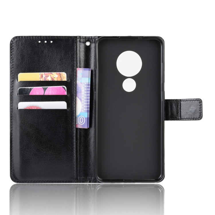 For Nokia 7.2 / Nokia 6.2 Retro Crazy Horse Texture Horizontal Flip Leather Case , with Holder & Card Slots & Photo Frame(Black)