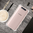 For Samsung Galaxy A80 / A90 Four-Corner Anti-Drop Ultra-Thin Transparent TPU Phone Case