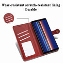 For Sony Xperia 5 Retro Solid Color Leather Buckle Phone Case with Lanyard & Photo Frame & Card Slot & Wallet & Stand Function(Brown)