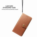 For Sony Xperia 5 Retro Solid Color Leather Buckle Phone Case with Lanyard & Photo Frame & Card Slot & Wallet & Stand Function(Brown)