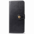 For Sony Xperia 5 Retro Solid Color Leather Buckle Phone Case with Lanyard & Photo Frame & Card Slot & Wallet & Stand Function(Black)