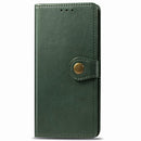 For Sony Xperia 5 Retro Solid Color Leather Buckle Phone Case with Lanyard & Photo Frame & Card Slot & Wallet & Stand Function(Green)