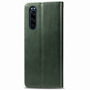 For Sony Xperia 5 Retro Solid Color Leather Buckle Phone Case with Lanyard & Photo Frame & Card Slot & Wallet & Stand Function(Green)