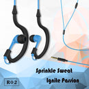 Kimmar R02 Fashionable Waterproof IPX5 10mm Speaker Ergonomic Wired Earhook Earphone(Black)