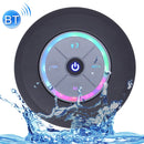 BTS-09 Wireless Bluetooth Speaker Waterproof Led FM Radio Subwoofer Bluetooth Column TF Card Suction Cup Mini Shower Speaker(Black)