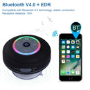 BTS-09 Wireless Bluetooth Speaker Waterproof Led FM Radio Subwoofer Bluetooth Column TF Card Suction Cup Mini Shower Speaker(Black)
