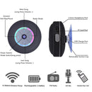 BTS-09 Wireless Bluetooth Speaker Waterproof Led FM Radio Subwoofer Bluetooth Column TF Card Suction Cup Mini Shower Speaker(Blue)