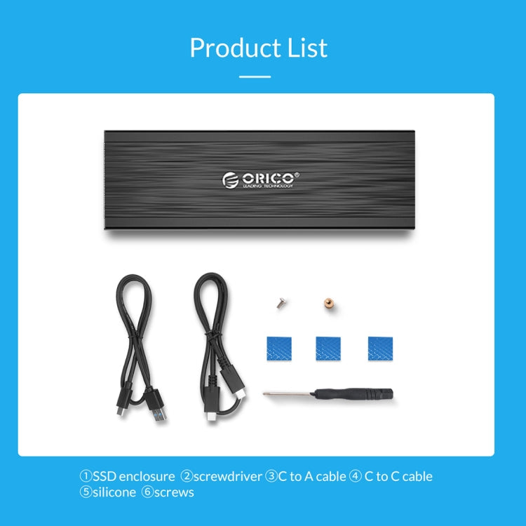 ORICO PRM2-C3 NVMe M.2 SSD Enclosure (10Gbps) Black