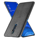 For Oppo Reno2 Z Shockproof Crocodile Texture PC + PU Case(Black)