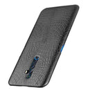 For Oppo Reno2 Z Shockproof Crocodile Texture PC + PU Case(Black)