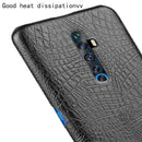 For Oppo Reno2 Z Shockproof Crocodile Texture PC + PU Case(Black)