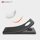 For Oneplus 7T Brushed Texture Carbon Fiber TPU Case(Navy Blue)