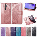 For OPPO A5 (2020) / A9 (2020) Butterfly Love Flower Embossed Horizontal Flip Leather Case with Bracket Lanyard Card Slot Wallet(Dark Purple)