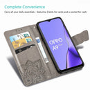 For OPPO A5 (2020) / A9 (2020) Butterfly Love Flower Embossed Horizontal Flip Leather Case with Bracket Lanyard Card Slot Wallet(Dark Purple)