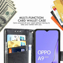 For OPPO A5 (2020) / A9 (2020) Butterfly Love Flower Embossed Horizontal Flip Leather Case with Bracket Lanyard Card Slot Wallet(Dark Purple)
