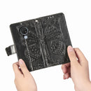 For Nokia 6.2 / 7.2 Butterfly Love Flower Embossed Horizontal Flip Leather Case with Bracket Lanyard Card Slot Wallet(Black)