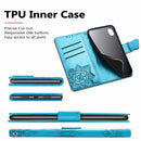 For Nokia 6.2 / 7.2 Butterfly Love Flower Embossed Horizontal Flip Leather Case with Bracket Lanyard Card Slot Wallet(Blue)