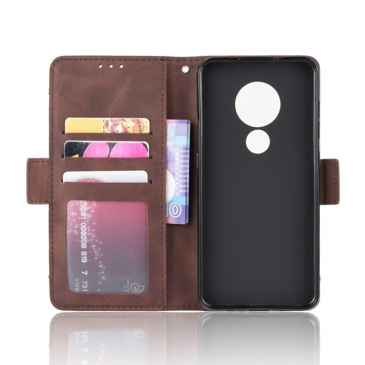 For Nokia 7.2 / 6.2 Wallet Style Skin Feel Calf Pattern Leather Case ï¼Œwith Separate Card Slot(Brown)
