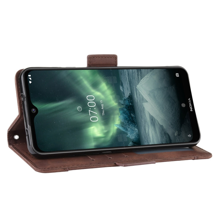 For Nokia 7.2 / 6.2 Wallet Style Skin Feel Calf Pattern Leather Case ï¼Œwith Separate Card Slot(Brown)