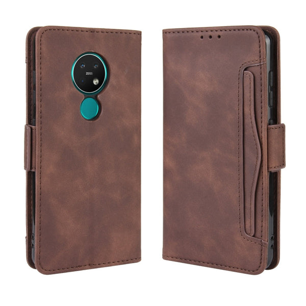 For Nokia 7.2 / 6.2 Wallet Style Skin Feel Calf Pattern Leather Case ï¼Œwith Separate Card Slot(Brown)