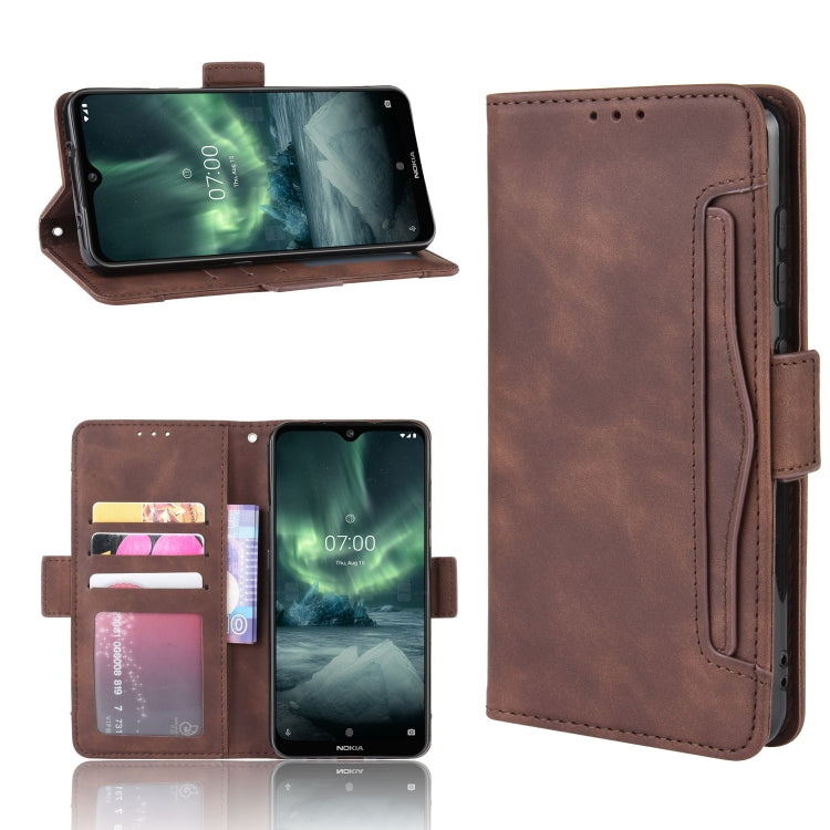 For Nokia 7.2 / 6.2 Wallet Style Skin Feel Calf Pattern Leather Case ï¼Œwith Separate Card Slot(Brown)