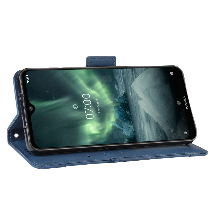 For Nokia 7.2 / 6.2 Wallet Style Skin Feel Calf Pattern Leather Case ï¼Œwith Separate Card Slot(Blue)