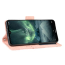 For Nokia 7.2 / 6.2 Wallet Style Skin Feel Calf Pattern Leather Case ï¼Œwith Separate Card Slot(Pink)