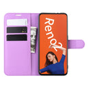 For OPPO RENO2 Litchi Texture Horizontal Flip Leather Case with Wallet & Holder & Card Slots(Purple)