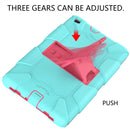 For Galaxy Tab A8.0 2019 / T290 Shockproof Two-Color Silicone Protection Case with Holder(TeaL+Hot Pink)