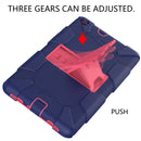 For Galaxy Tab A8.0 2019 / T290 Shockproof Two-Color Silicone Protection Case with Holder(Dark Blue+Hot Pink)
