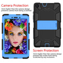 For Galaxy Tab A8.0 2019 / T290 Shockproof Two-Color Silicone Protection Case with Holder(Black+Blue)