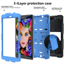 For Galaxy Tab A8.0 2019 / T290 Shockproof Two-Color Silicone Protection Case with Holder(Black+Blue)