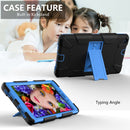 For Galaxy Tab A8.0 2019 / T290 Shockproof Two-Color Silicone Protection Case with Holder(Black+Blue)