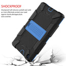 For Galaxy Tab A8.0 2019 / T290 Shockproof Two-Color Silicone Protection Case with Holder(Black+Blue)