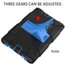 For Galaxy Tab A8.0 2019 / T290 Shockproof Two-Color Silicone Protection Case with Holder(Black+Blue)