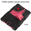 For Galaxy Tab A8.0 2019 / T290 Shockproof Two-Color Silicone Protection Case with Holder(Black+Hot Pink)