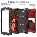 For Galaxy Tab A8.0 2019 / T290 Shockproof Two-Color Silicone Protection Case with Holder(Red+Black)
