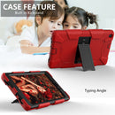 For Galaxy Tab A8.0 2019 / T290 Shockproof Two-Color Silicone Protection Case with Holder(Red+Black)