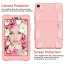 For Galaxy Tab A8.0 2019 / T290 Shockproof Two-Color Silicone Protection Case with Holder(Rose Gold)