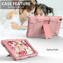 For Galaxy Tab A8.0 2019 / T290 Shockproof Two-Color Silicone Protection Case with Holder(Rose Gold)
