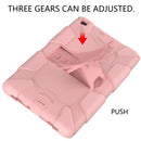 For Galaxy Tab A8.0 2019 / T290 Shockproof Two-Color Silicone Protection Case with Holder(Rose Gold)
