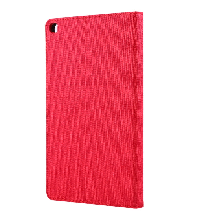 For Galaxy Tab A8.0 T290 / T295 (2019) Cloth Teature Horizontal Flip PU Leather Case with with Holder & Card Slots(Red)