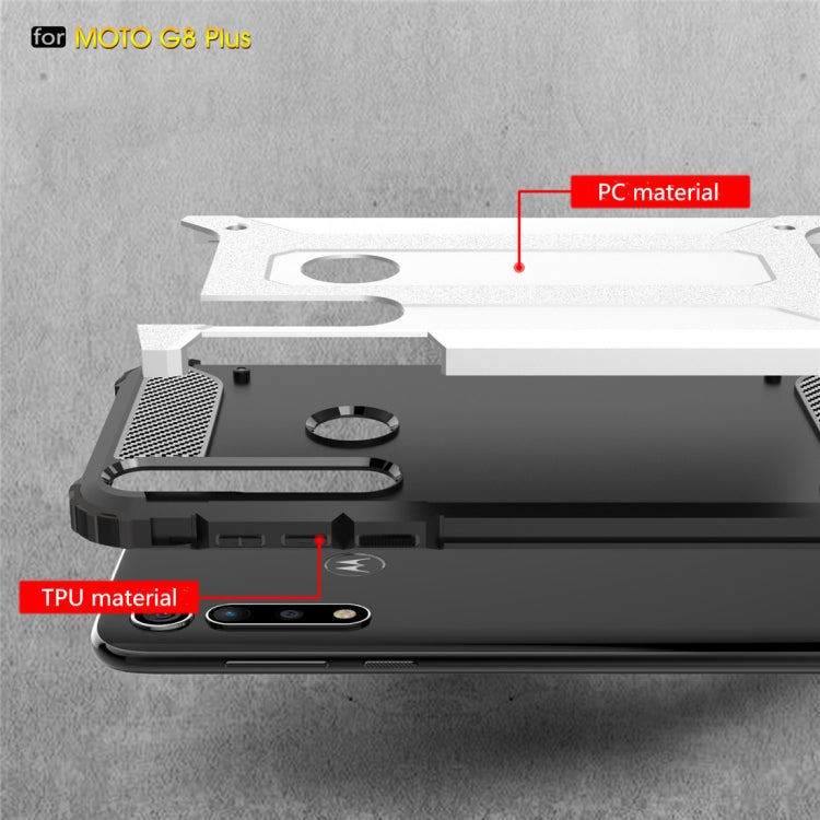 For Moto G8 Plus Magic Armor TPU + PC Combination Case(Blue)
