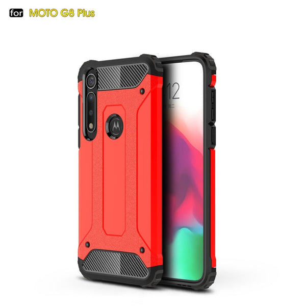 For Moto G8 Plus Magic Armor TPU + PC Combination Case(Red)