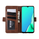For OPPO A9 (2020) Dual-side Magnetic Buckle Horizontal Flip Leather Case with Holder & Card Slots & Wallet & Photo Frame(Brown)