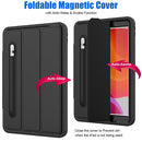 For iPad 10.2 2020 / 2019 Magnetic Horizontal Flip Protective Case with Three-folding Holder & Sleep / Wake-up Function & Pen Slots(Black)