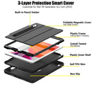 For iPad 10.2 2020 / 2019 Magnetic Horizontal Flip Protective Case with Three-folding Holder & Sleep / Wake-up Function & Pen Slots(Black)