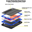 For iPad 10.2 2020 / 2019 Magnetic Horizontal Flip Protective Case with Three-folding Holder & Sleep / Wake-up Function & Pen Slots(Blue)