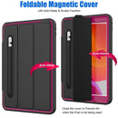 For iPad 10.2 2020 / 2019 Magnetic Horizontal Flip Protective Case with Three-folding Holder & Sleep / Wake-up Function & Pen Slots(Hot Pink)