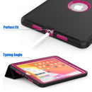 For iPad 10.2 2020 / 2019 Magnetic Horizontal Flip Protective Case with Three-folding Holder & Sleep / Wake-up Function & Pen Slots(Hot Pink)